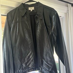 Nordstrom Shiny Black Leather Jacket